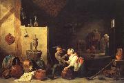 David Teniers An Old Peasant Caresses a Kitchen Maid in a Stable china oil painting artist